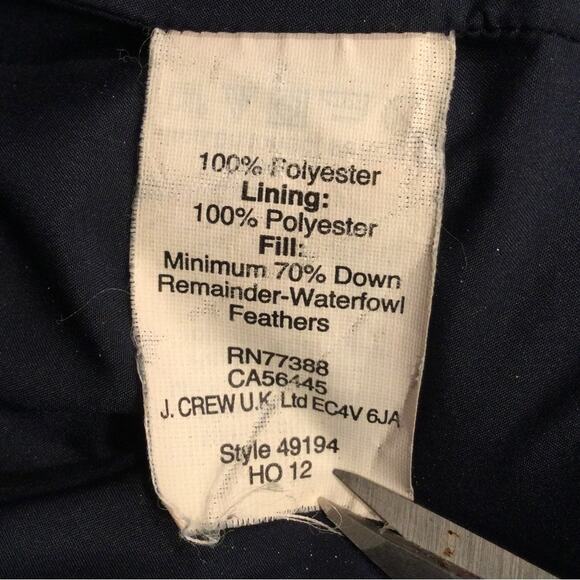 J. Crew Navy Blue Quilted Down Vest XS - Picture 5 of 5